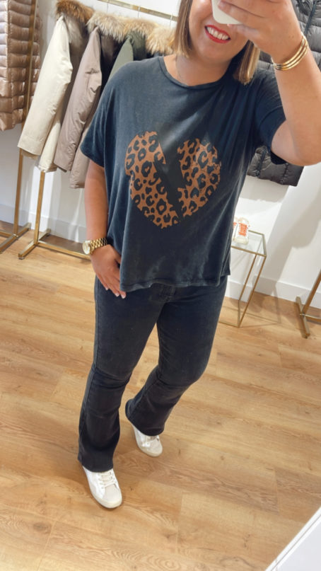 CamisetaFivecorazonleopardo