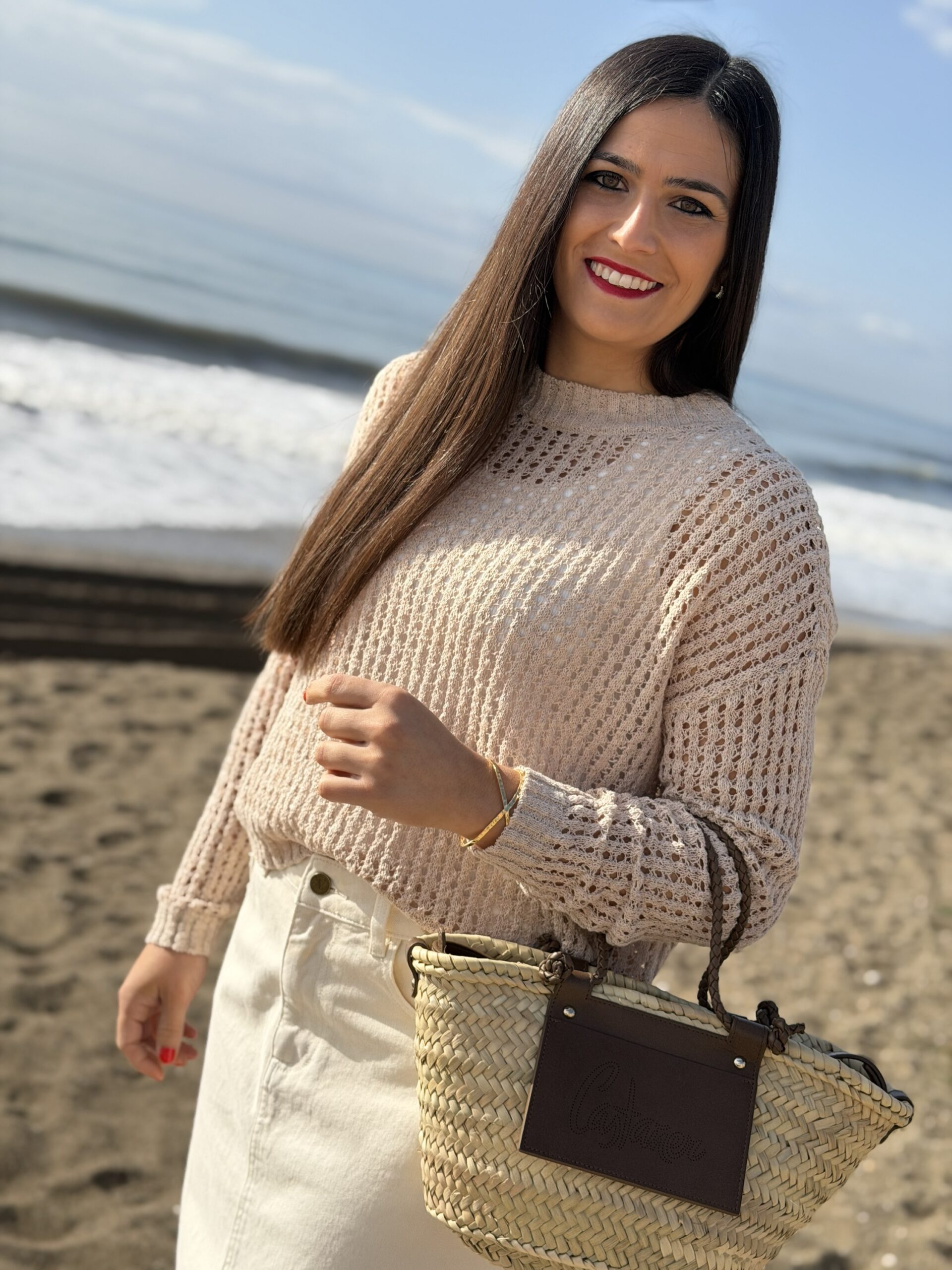 Jersey Mus Bombon calados beige