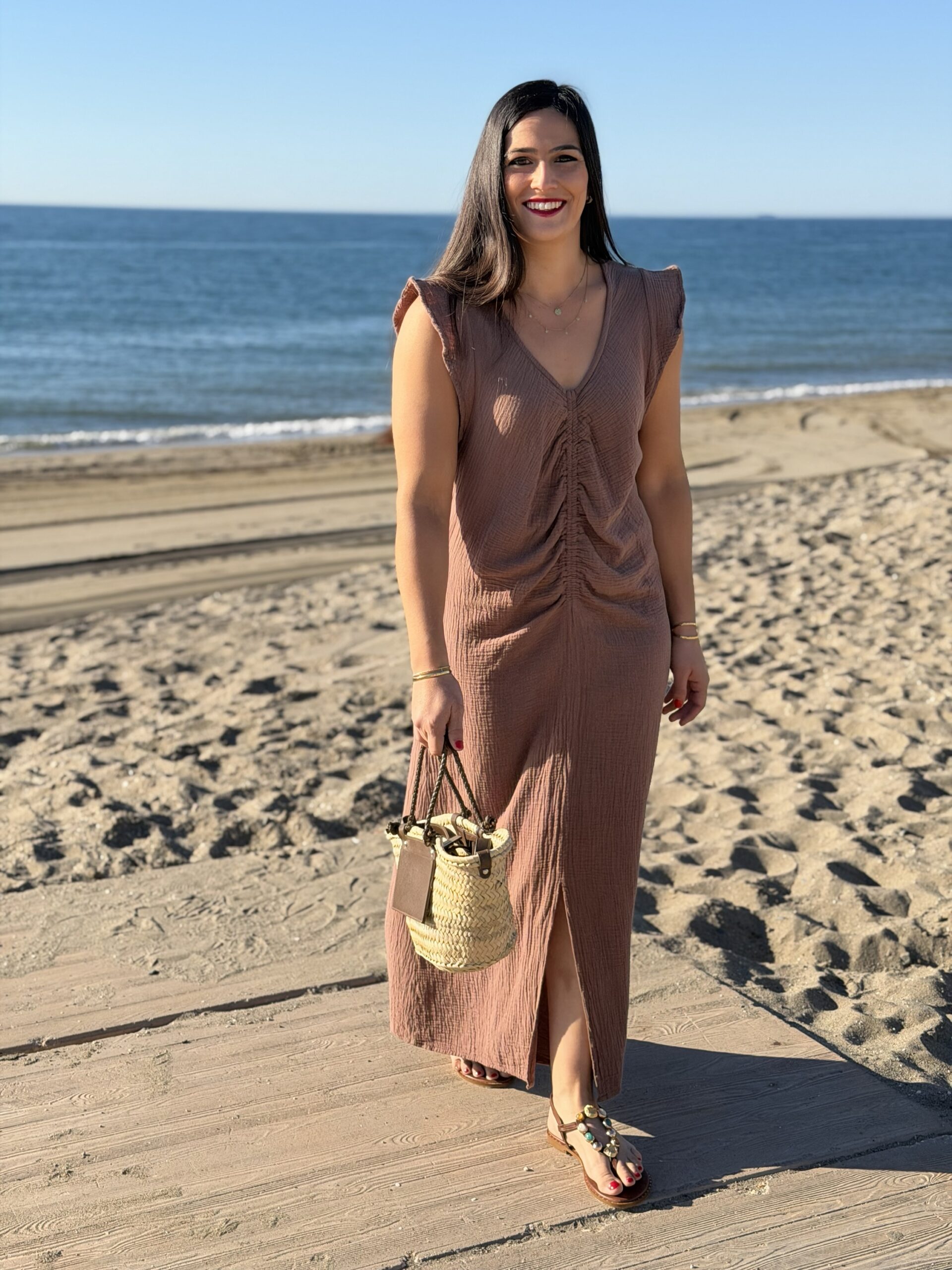 Vestido bobi los angeles marron