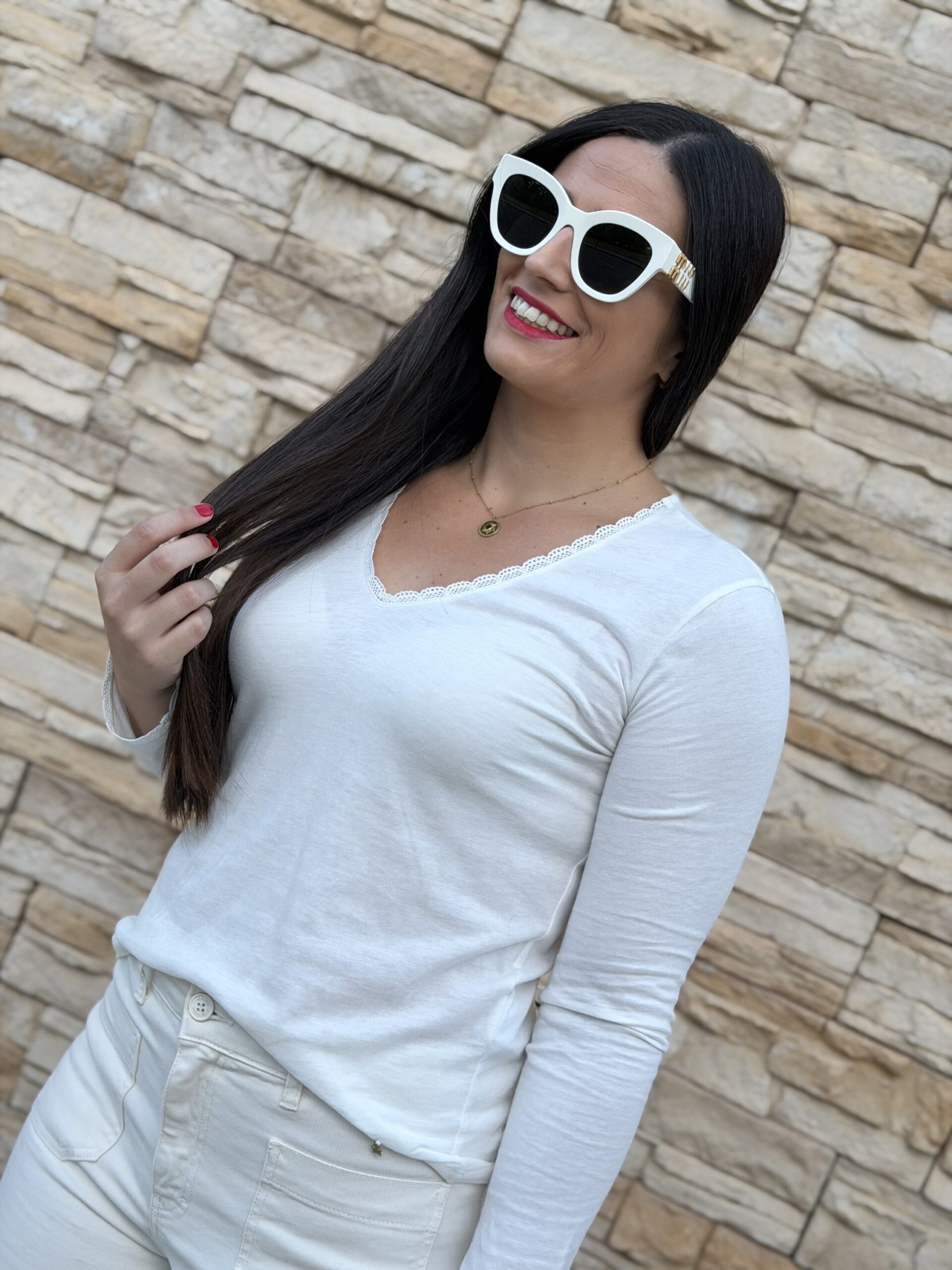 CAMISETA DES PETIT HAUTS IZOLENE CREME
